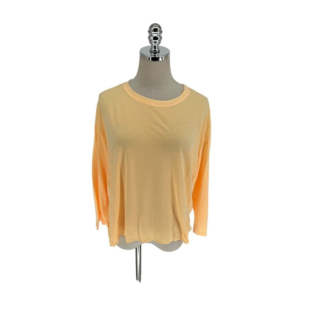 SUNDRY Long Sleeve Top Women's Size 1 Small Peach Relaxed Coastal Minimalist